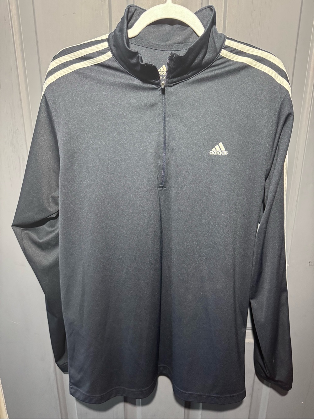 adidas Black 1/4 Zip-Up Jacket with Subtle Logo